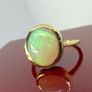 Gold plated Ethiopian Welo Opal Solitaire Ring Image 8