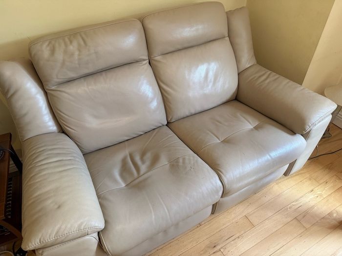 Cream leather couches for sale