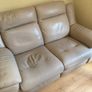 Cream leather couches for sale Image 2