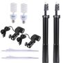 44233 Umbrella Continuous Lighting Photo Studio 2Pcs 2M 6.6Ft Light Stand+2Pcs 33" White Soft Light Umbrella + 45W Light Bulb + Swivel Socket Image 5
