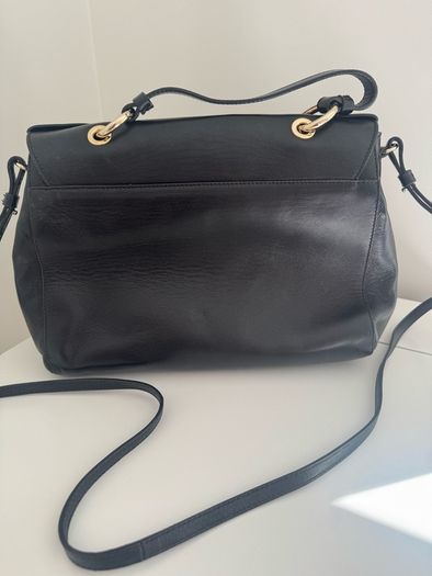 RED V Valentino genuine black leather crossbody bag with large bow and pink interior lining