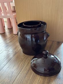 Boleslawiec ceramic pottery pickling pot Hermetic pot with lid 10l