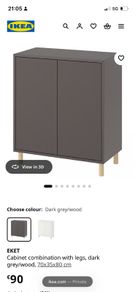 EKET Cabinet combination with legs, grey, 70x35x80 cm