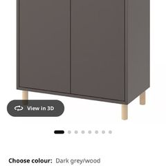 EKET Cabinet combination with legs, grey, 70x35x80 cm