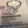Rhodium Plated Sterling Silver 2 ct Moissanite Solitaire Ring with Accents Image 3