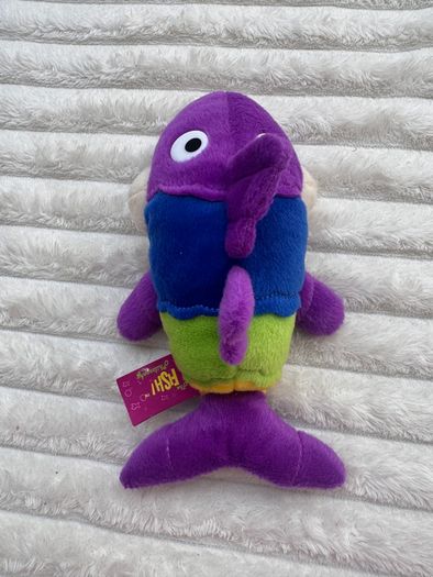 Fiesta The Fish Philosophy Pete The Perch Purple Plush Fish approx. 20 cm. long Used Please see photos
