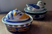 Vintage duck &amp; boar pate dishes