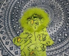 the grinch fleece dog jacket