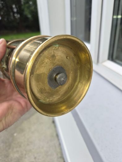 old  large  brass  miners lamp