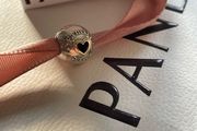 Pandora Charm clip Family and Love Heart Clip Charm With 14k Gold Heart new