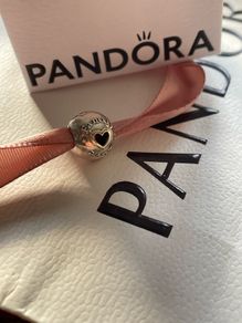 Pandora Charm clip Family and Love Heart Clip Charm With 14k Gold Heart new
