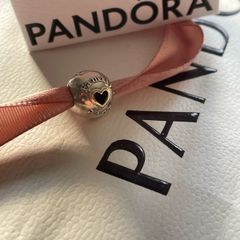 Pandora Charm clip Family and Love Heart Clip Charm With 14k Gold Heart new