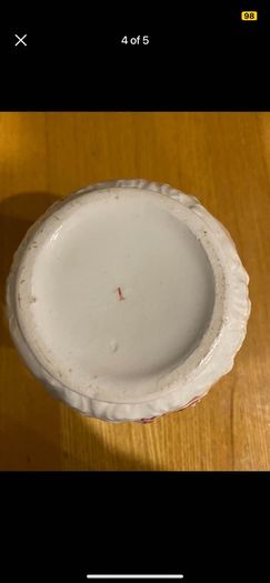 Victorian Red Transferware Porcelain Vase