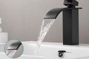 Waterfall Bathroom Taps, Bathroom Sink Monoblock Mixer Faucet Chrome(UK Standard) Basin Cold &amp; Hot Water Chrome Plated Brass