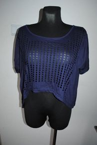 Izabel navy oversize crop top size L Postage included