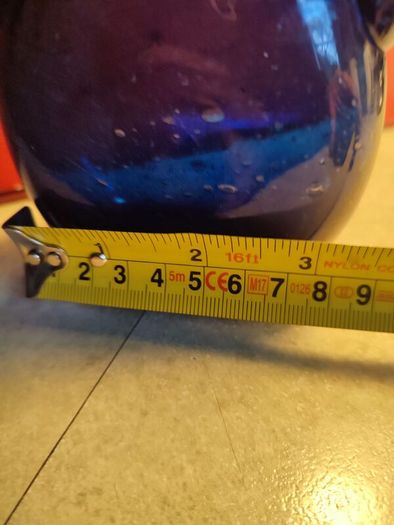 Tow Handles Small Blue Glass Vase