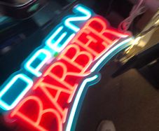 Large Open BARBER Shop Neon LED Sign Business House Garage