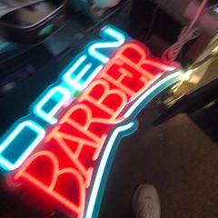 Large Open BARBER Shop Neon LED Sign Business House Garage