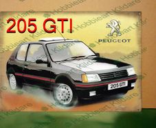 Peugeot 205 GTI classic car tin sign
