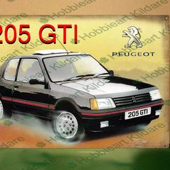 Peugeot 205 GTI classic car tin sign
