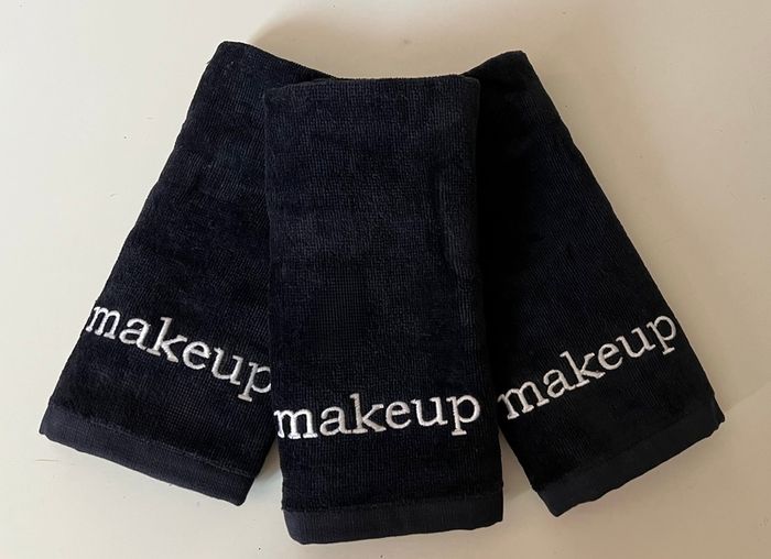 Bundle of Three Black Makeup Towels