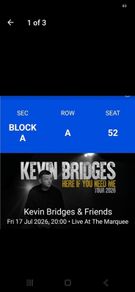 Kevin Bridges FRONT ROW LATM Friday 17th July