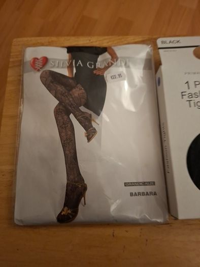 Tights .. Two Pair of Black Pattern Tights .. Price Drop
