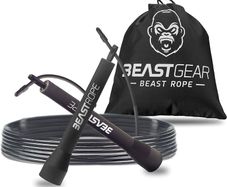 FREE EXPRESS SHIPPING Beast Gear Skipping Rope, Steel Speed Fitness Jump Ropes, Lightweight and Adjustable Workout Equipment for Jumping, MMA, HIIT Workout