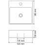 Basin with Faucet Hole Ceramic Black 51.5x38.5x15 cm Image 4