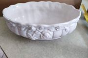 Vintage  Rose Pattern Oval Bowl with Flowers, Succulent Planter As Centerpiece for flowers arrangement.