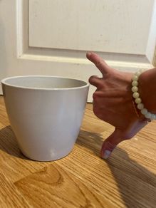 White ceramic pot