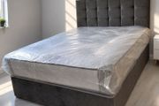 Double bed in grey cubed style