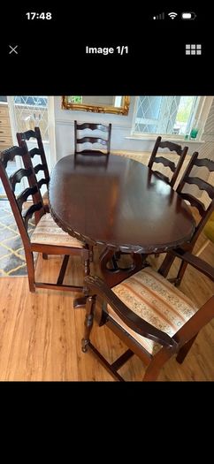 mahogony table & 6 chairs