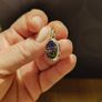 silver pendant with natural stone agate titanium druzy Image 3