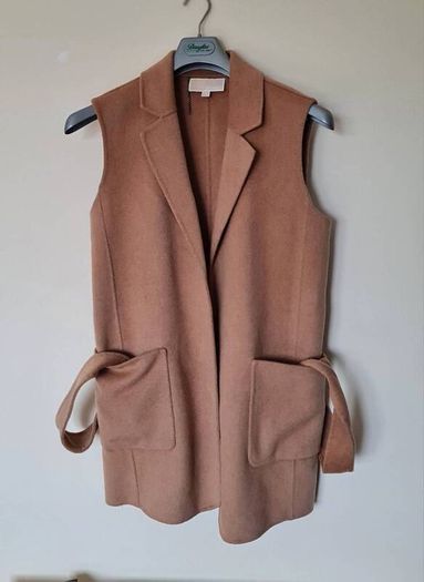 Michael kors belted sleeveless waistcoat Size medium tan wool In excellent condition
