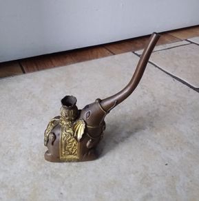 Decorative Chinese " Elephant Design " Antique Opium Water Pipe