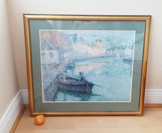 Large print by Henri Eugene Augustin "Le Sidaner" "Clear Morning"  size 71x81.5cm