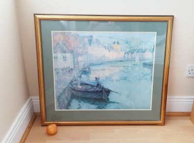 Large print by Henri Eugene Augustin "Le Sidaner" "Clear Morning"  size 71x81.5cm