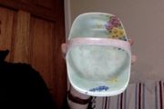 Antique Radford dish with handpainted flowers and handle