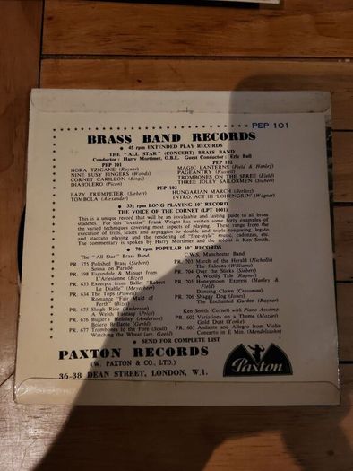 Music For Brass The All Star Concert Brass Band 7 inch EP Paxton