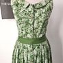 Vintage 1950s 1960s green floral cotton tea dress handmade feminine summer S 8 10 Image 2