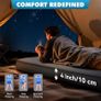 Self-Inflating Sleeping Pad, 4" Thick Camping Mattress with 9.5 R-Value, All Season Portable Foam Mat for Camping, Hiking, Tent & Car - Slate Grey, Single (203x71x10cm) Image 4