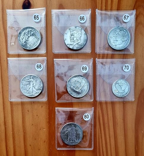 Commemorative / Souvenir Half Dollar / Quarter / 20 Franc / 1 cent Coins.