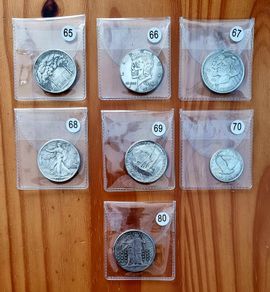 Commemorative / Souvenir Half Dollar / Quarter / 20 Franc / 1 cent Coins.