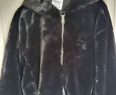 cropped black fluffy/velvet jacket