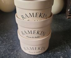 Cream Ceramic Ramekin Bowls x3