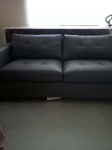 New Leather Grey 3 Seater Sofa