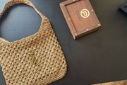 Luxury Woven Shoulder Bag - Camel