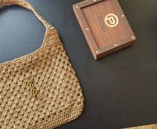Luxury Woven Shoulder Bag - Camel