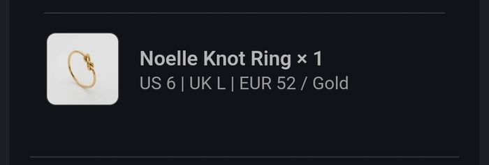 NEW 18k gold plated PRYA eternity knot ring in gift bag